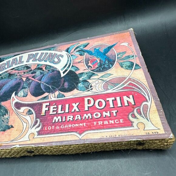 Vintage Plaque Imperial Plums Felix Potin Miramont French Country Decor Picture - Picture 7 of 8